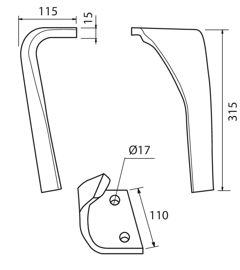 LEM111D - DENTE STAMPATO - DX - Denti e coltelli per erpici rotanti