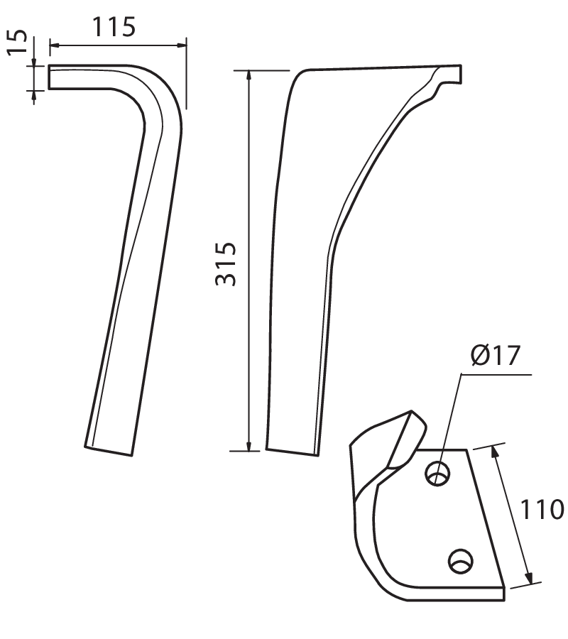 LEM111S - DENTE STAMPATO - SX - Denti e coltelli per erpici rotanti