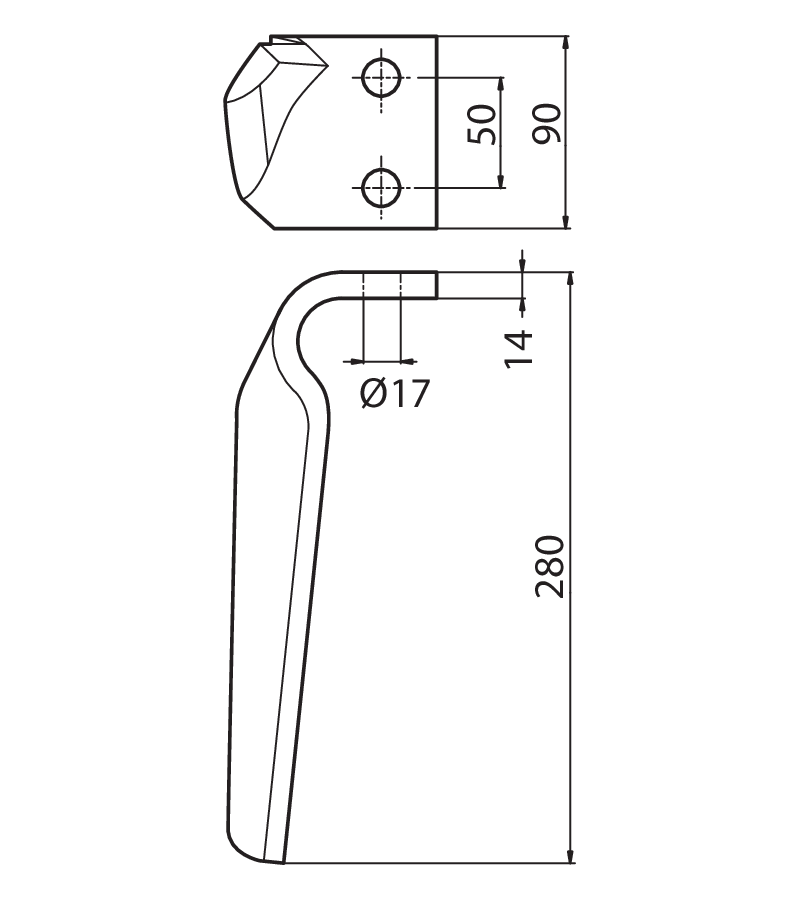 MAS51D - DC PESANTE - DX - Denti e coltelli per erpici rotanti