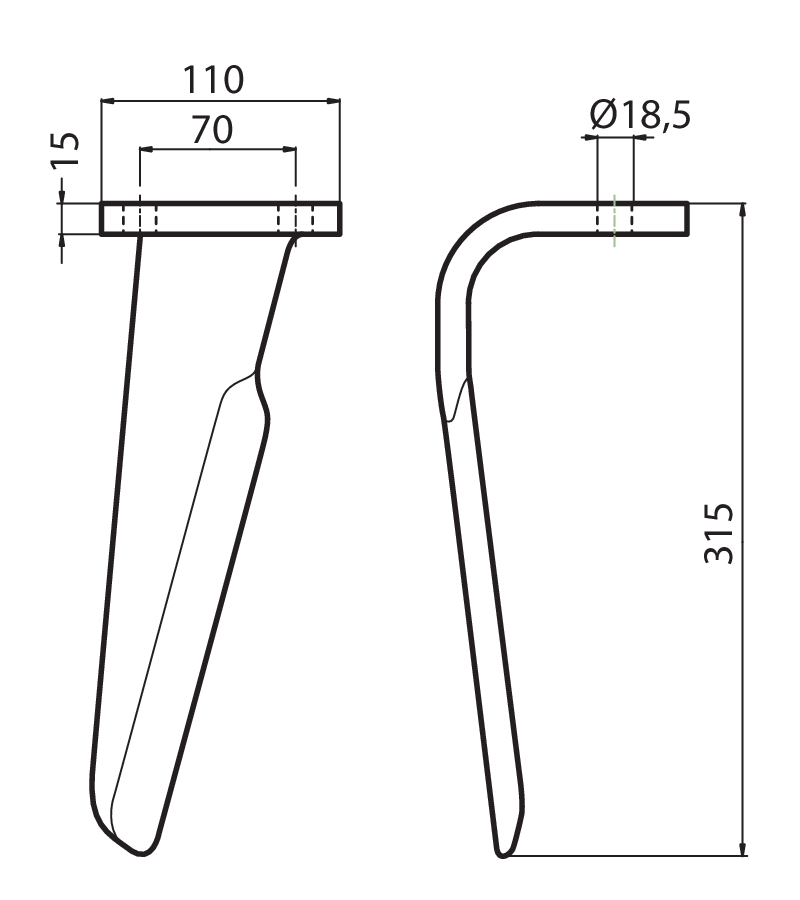 MAS66D - MEGA - DX - Denti e coltelli per erpici rotanti