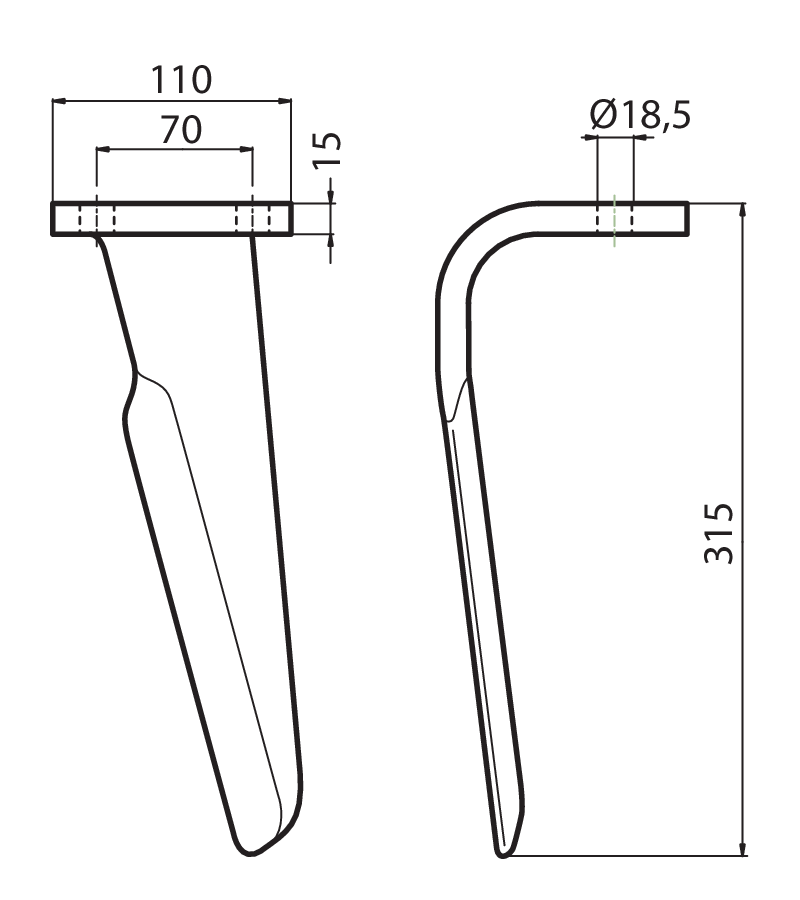 MAS66S - MEGA - SX - Denti e coltelli per erpici rotanti