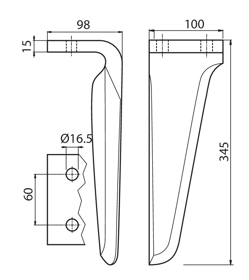 MAS75D - DM - AQUILA - MEGA - JUMBO DX - Denti e coltelli per erpici rotanti