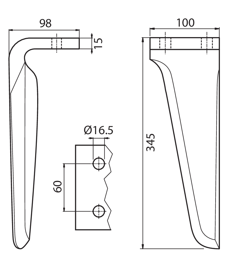 MAS75S - DM - AQUILA - MEGA - JUMBO SX - Denti e coltelli per erpici rotanti