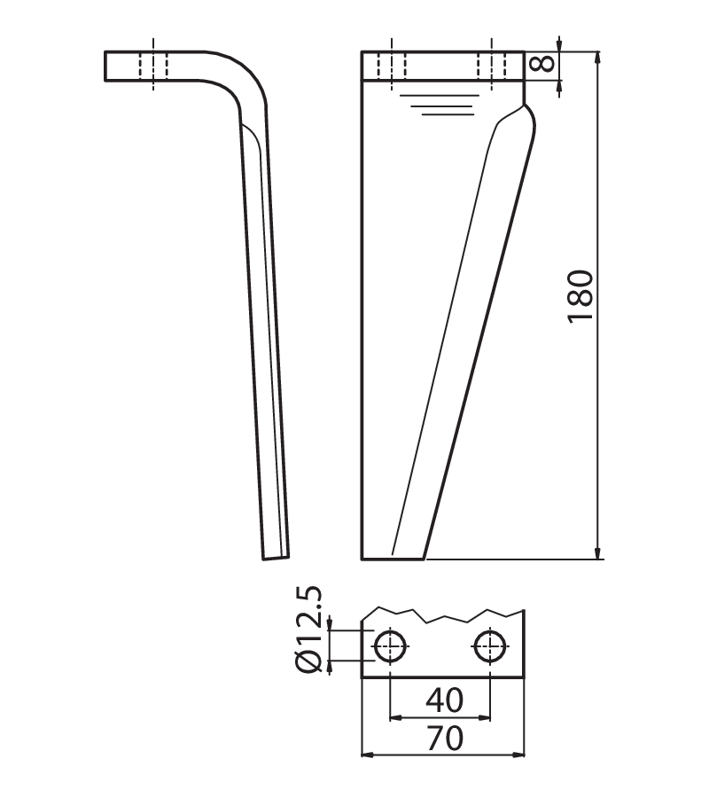 MUR23D - ME-DX - Denti e coltelli per erpici rotanti