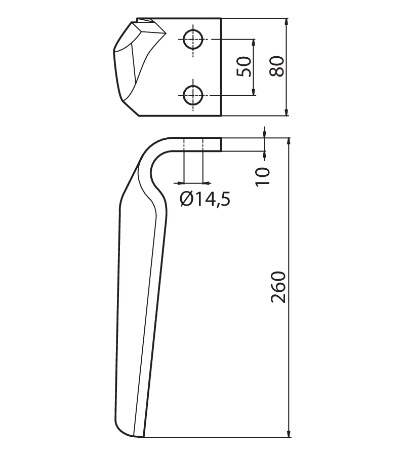 ORT05D - RA SIRIO DX - Denti e coltelli per erpici rotanti