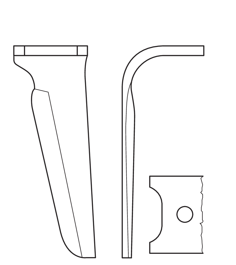 POT02D - DENTE STAMPATO - DX - Denti e coltelli per erpici rotanti