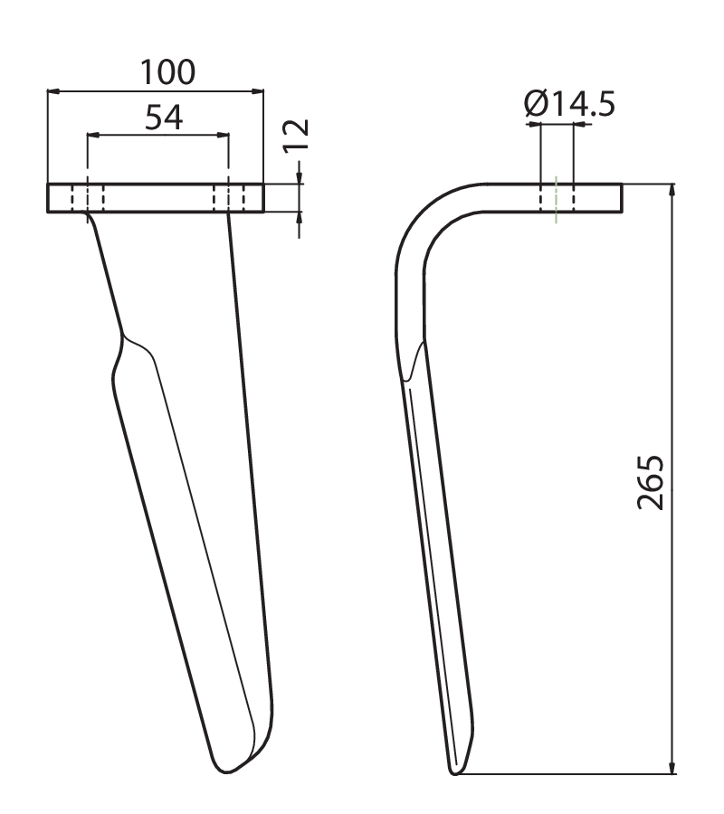 PRG02D - SK - DX - Denti e coltelli per erpici rotanti