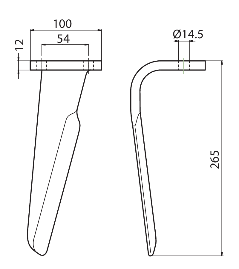 PRG02S - SK - SX - Denti e coltelli per erpici rotanti