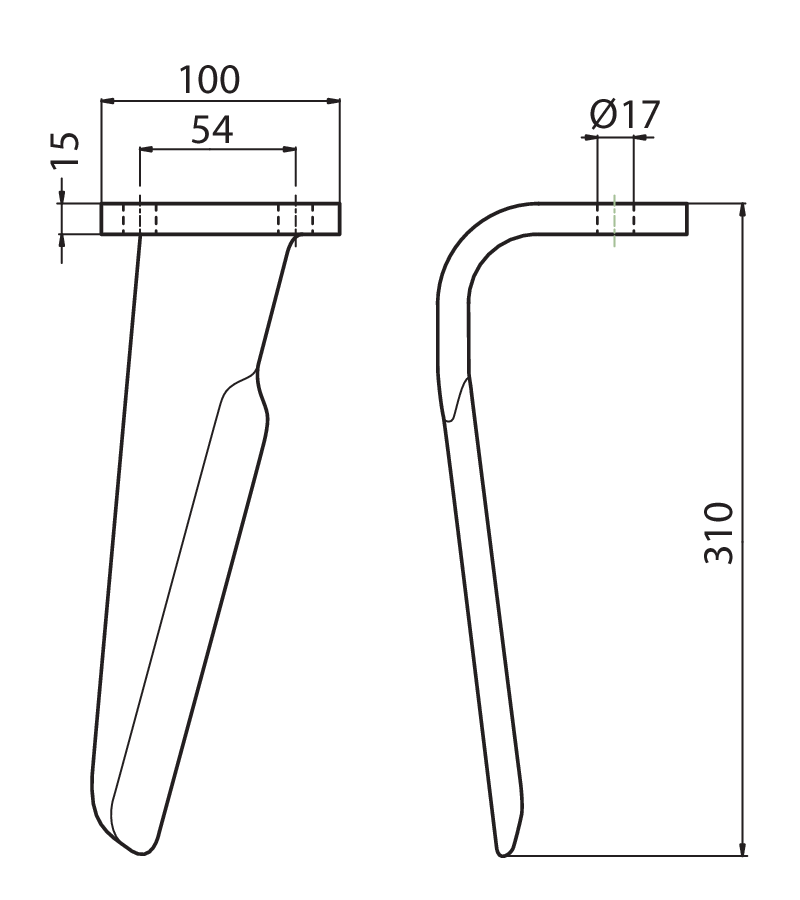PRG03D - DX - Denti e coltelli per erpici rotanti