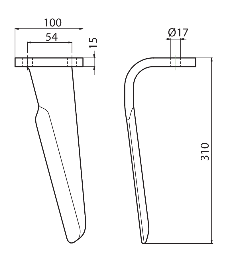 PRG03S - SX - Denti e coltelli per erpici rotanti