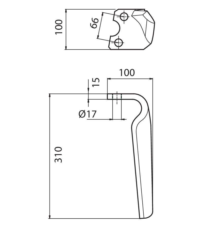 PRG04S - SX - Denti e coltelli per erpici rotanti
