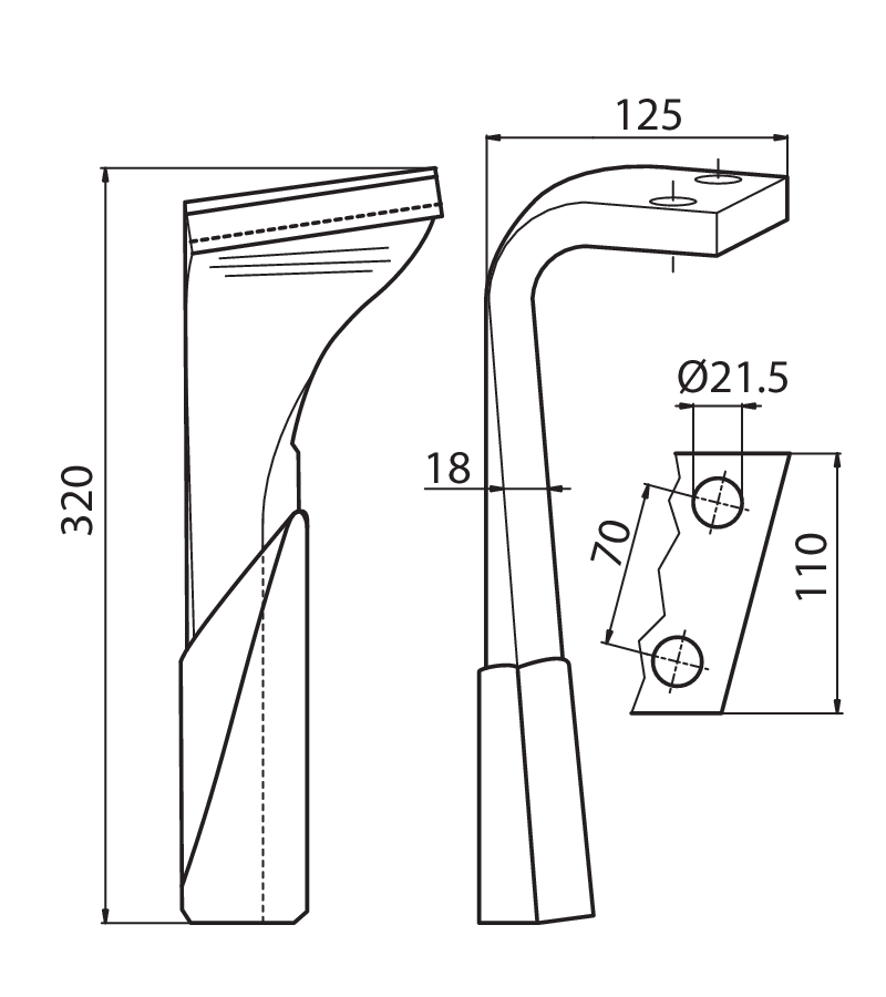 PRI03RD - MZ30 CON RIPORTO - DX - Denti e coltelli per erpici rotanti
