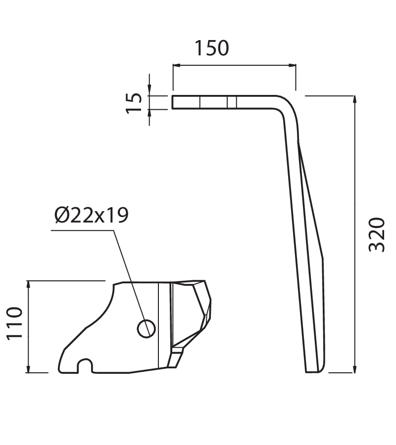VOG38D - DENTE ATTACCO RAPIDO DX - Denti e coltelli per erpici rotanti