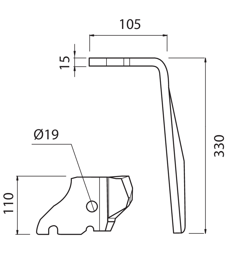 VOG41D - DENTE RAPID ERPICE DX VPZ, VDB - Denti e coltelli per erpici rotanti
