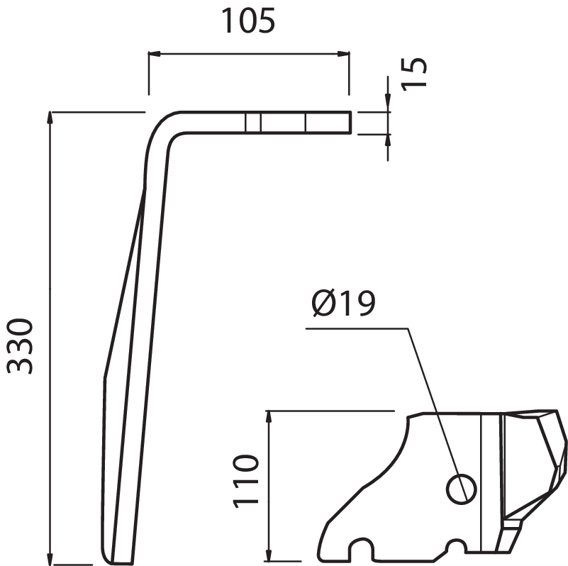 VOG41S - DENTE RAPID ERPICE SX VPZ, VDB - Denti e coltelli per erpici rotanti