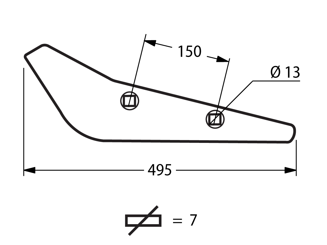 BKL05S - VOMERE PER 6 FILE SX